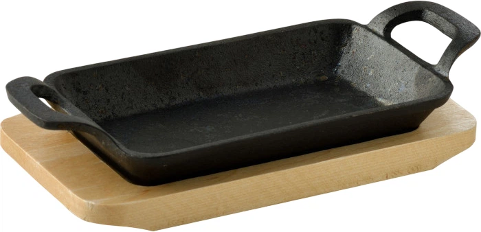 Чавунна мініформа з серверовочною дошкою MasterPro Foodies cook&share 17x10 см (BGMP-3807-EM) - зображення 1