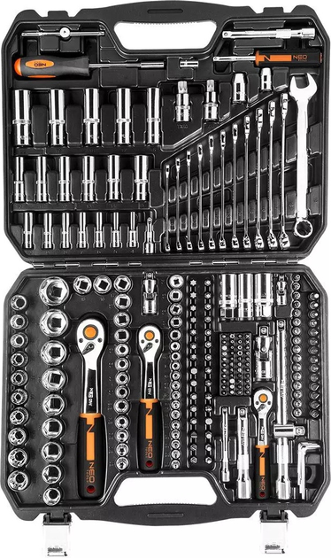 Zestaw narzędzi NEO Tools 1/2" 1/4" 3/8" CrV 219 szt. 10-076 (5907558465907)   - obraz 3
