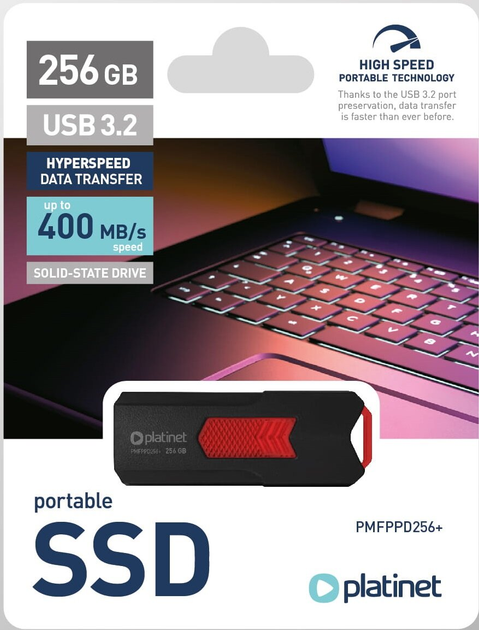 Dysk SSD Platinet 256GB USB 3.2 Black (PMFPPD256+) - obraz 3