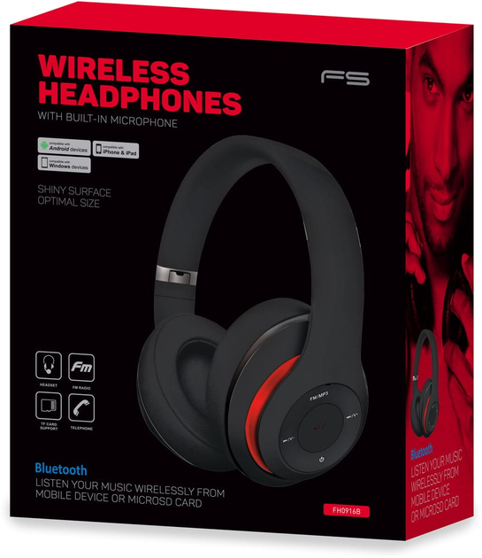 Słuchawki bezprzewodowe Freestyle Headset FH0916 Black (FH0916B) - obraz 3