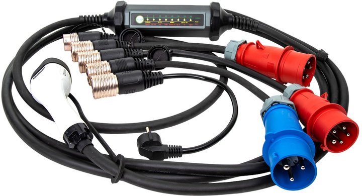 Kabel do ładowania samochodów elektrycznych Platinet Portable charger with 4 adapters 22 kW 5 m (EV_PC060) - obraz 1