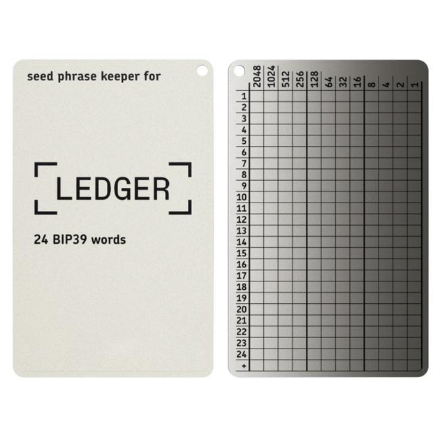 Мнемонический планшет Lapua Dev Seed phrase keeper 24+1 BIP39 for Ledger (LL24+1BIP39) - изображение 1