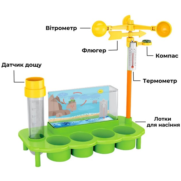 Детский конструктор Метеостанция, Салатовый - Фото 2 Детский конструктор Метеостанция, Салатовый - изображение 2