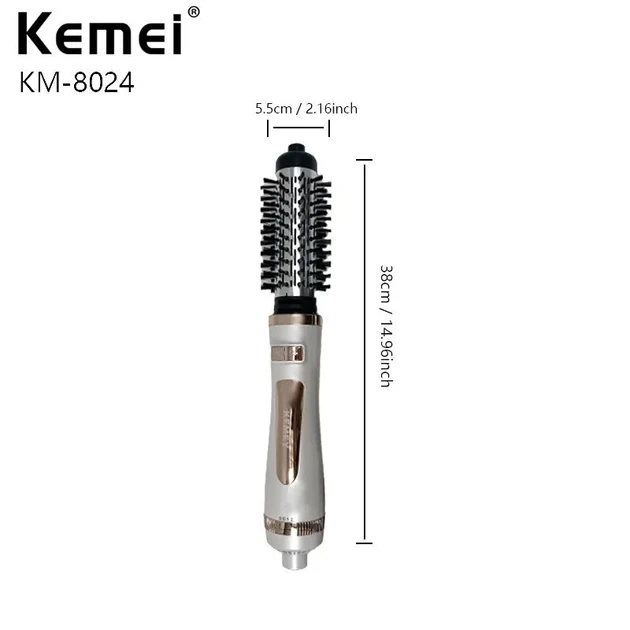 Фен стайлер для волосся Kemei фен щітка KM-8024 800 Вт 3 режими температури - Фото 3 Фен стайлер для волосся Kemei фен щітка KM-8024 800 Вт 3 режими температури - зображення 3