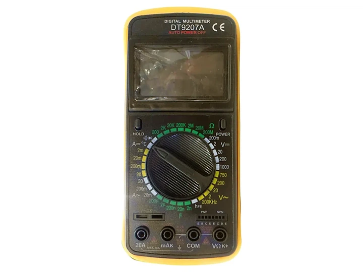Тестер электросети DT9207A оранжевый с измерением температуры и автоматическим отключением - изображение 2