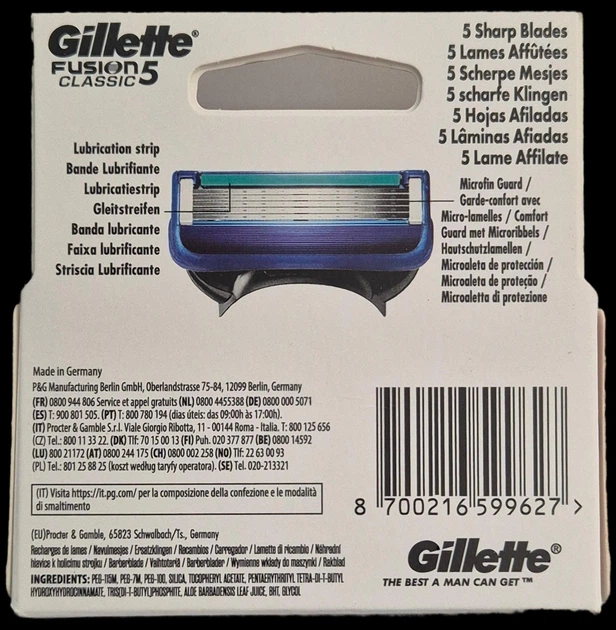 Сменные кассеты (лезвия) для бритья Gillette Fusion 5 Classic 3 шт (24080361) - Фото 2 Сменные кассеты (лезвия) для бритья Gillette Fusion 5 Classic 3 шт (24080361) - изображение 2