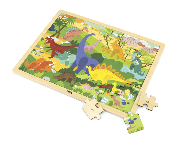 Puzzle PolarB Viga na podkładce 48 el. poznajemy Dinozaury 44584 (6971608445842) - obraz 3