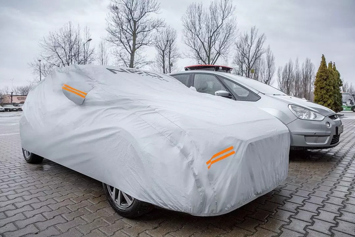 Pokrowiec samochodowy NEO Tools dwuwarstwowy wodoodporny XL 10-475 Silver (5907558473940)   - obraz 8