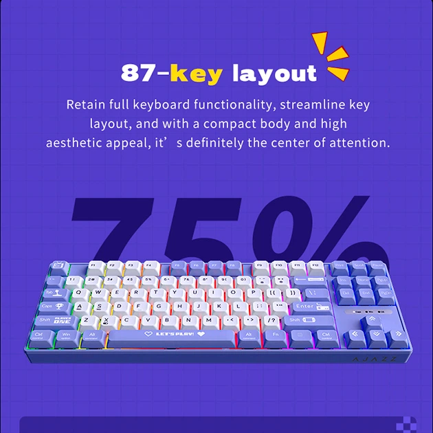 Клавиатура AJAZZ AK870 / MX RED / Механическая / Type-C / RGB
