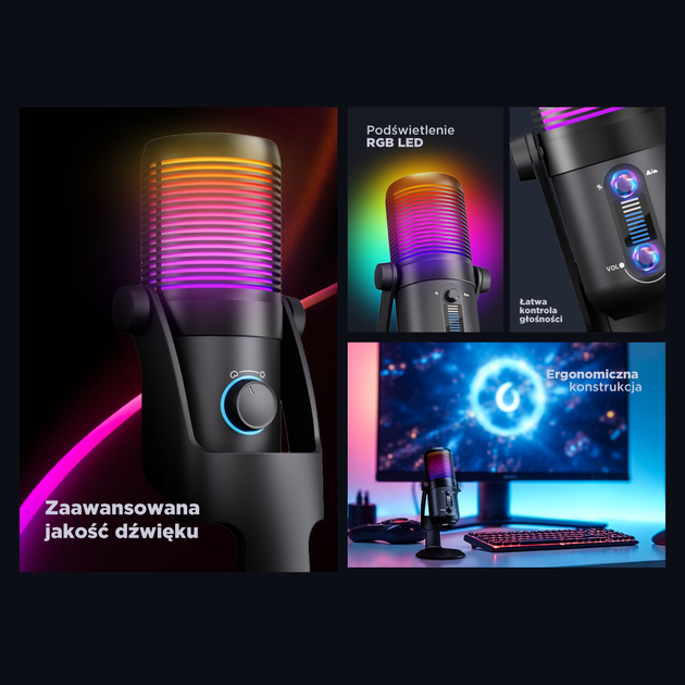 Mikrofon Rampage DİYEZ Beyaz RGB Black (8680096139260) - obraz 6