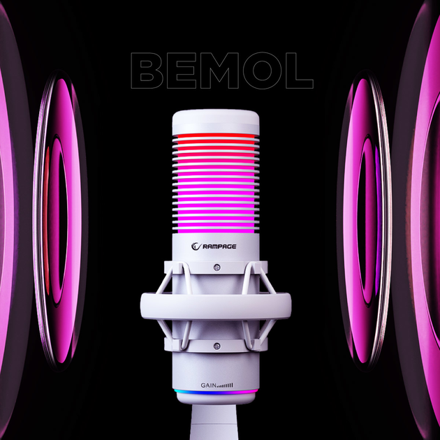 Mikrofon Rampage BEMOL Beyaz RGB White (8680096139246) - obraz 8