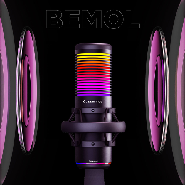 Mikrofon Rampage BEMOL Beyaz RGB Black (8680096139239) - obraz 8