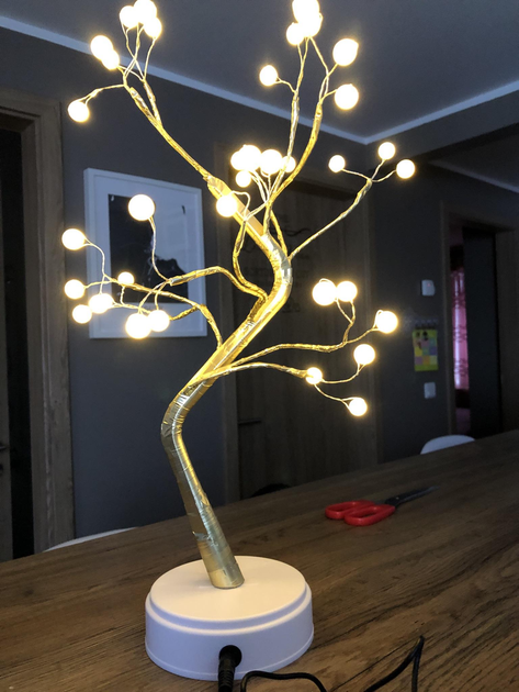 Светодиодная гирлянда золотое дерево Virgo Decor Gold-40 декоративный ночник с гибкими ветками 40LED ламп и сенсорной кнопкой, USB, свет - Теплый белый - Фото 5 Светодиодная гирлянда золотое дерево Virgo Decor Gold-40 декоративный ночник с гибкими ветками 40LED ламп и сенсорной кнопкой, USB, свет - Теплый белый - изображение 5