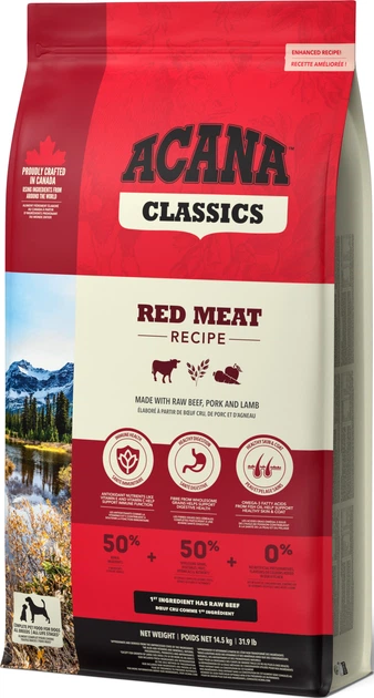 Сухой корм для собак всех пород и возрастов ACANA Red Meat Recipe 14.5 кг (a56117) - Фото 2 Сухой корм для собак всех пород и возрастов ACANA Red Meat Recipe 14.5 кг (a56117) - изображение 2