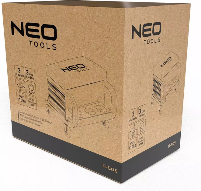 Stół warsztatowy NEO Tools na kółkach z szufladami na narzędzia 11-605 (5906692015757) - obraz 9