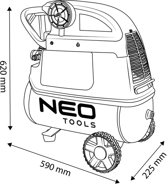Kompresor olejowy NEO Tools 24 l 12K023 (5907558477313) - obraz 12
