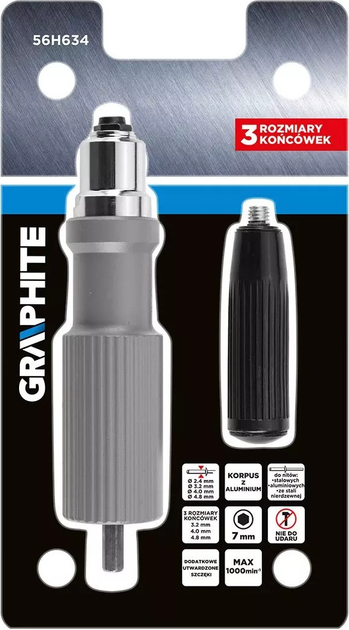 Adapter do nitów zrywalnych Graphite na wkrętarkę 56H634 (5902062023742) - obraz 12