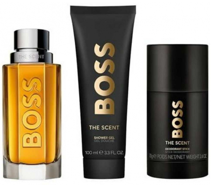 Zestaw Woda toaletowa męska Hugo Boss The Scent 100 ml + żel pod prysznic 100 ml + dezodorant 75 ml (3616305265210) - obraz 3