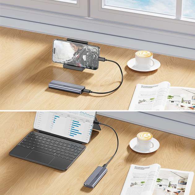 Зовнішня кишеня Unitek S1241B01 для M.2 PCIe NVMe SSD USB-C 10Gbps - зображення 6