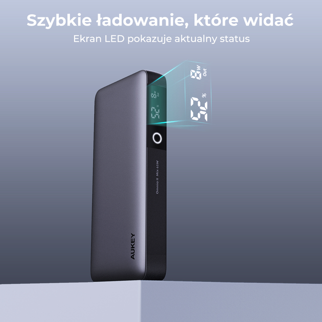 УМБ AUKEY Sprint X 20000 mAh, 2x USB-C PD 65W, USB-A 18W Grey (PB-Y43) - зображення 6