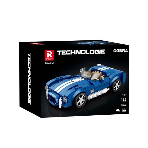 Дитячий конструктор автомобіль ретро Cobra S на 312 деталей Technic у масштабі 1:24 Колекційна - Фото 4 Дитячий конструктор автомобіль ретро Cobra S на 312 деталей Technic у масштабі 1:24 Колекційна - зображення 4