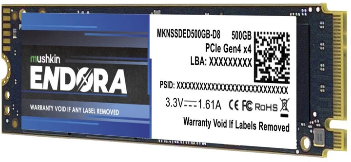 Dysk SSD Mushkin Endora 500GB M.2 2280 NVMe PCIe 4.0 x4 3D NAND SLC (MKNSSDED500GB-D8) - obraz 3