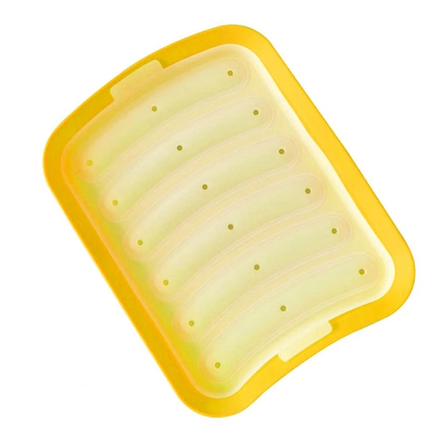 Силиконовая форма для сосисок колбасок Sausage Silicone Mold 6 ячеек Желтая - Фото 7 Силиконовая форма для сосисок колбасок Sausage Silicone Mold 6 ячеек Желтая - зображення 7