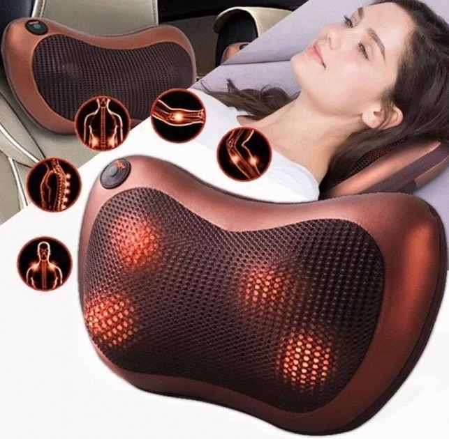 Беспроводная роликовая массажная подушка с инфракрасным прогревом Massage Pillow 8028 - изображение 4