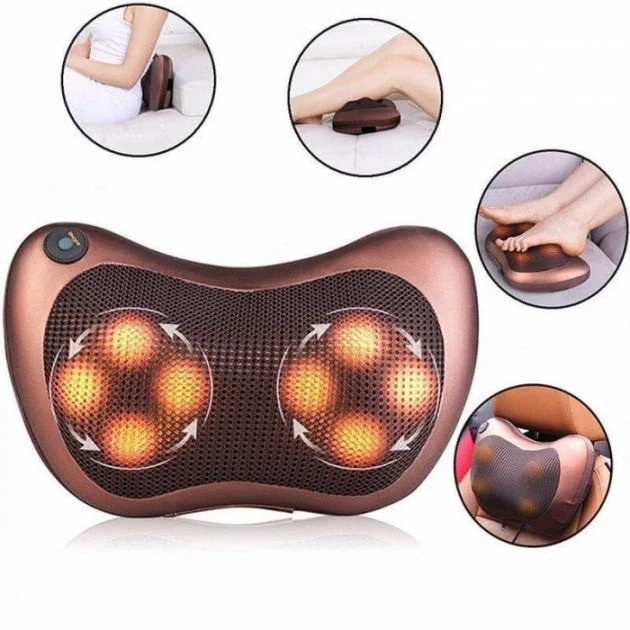 Беспроводная роликовая массажная подушка с инфракрасным прогревом Massage Pillow 8028 - изображение 14