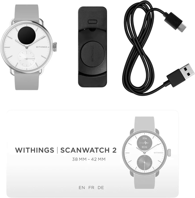 Смарт-годинник Withings ScanWatch 2 38mm Pearl White (HWA10-model 2-All-Int) - зображення 5