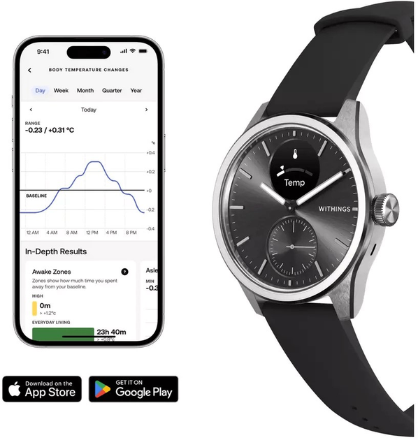 Smartwatch Withings ScanWatch 2 42mm Black (HWA10-model 4-All-Int) - obraz 6