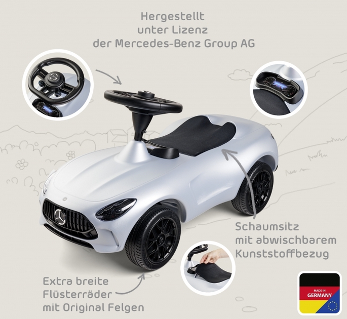 Jeździk BIG Bobby Car Mercedes AMG GT 56354 (4004943563543) - obraz 9