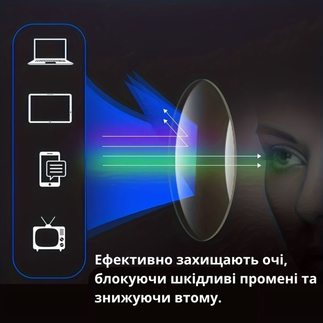 Прямоугольные очки для компьютера хром - Фото 4 Прямоугольные очки для компьютера хром - изображение 4