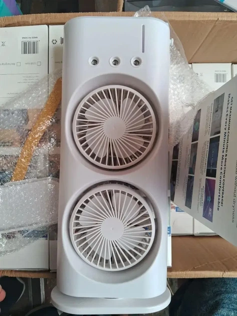 Вентилятор настольный Double-ended Spray Fan LED двойной с охлаждением подсветка 3 скорости - изображение 7