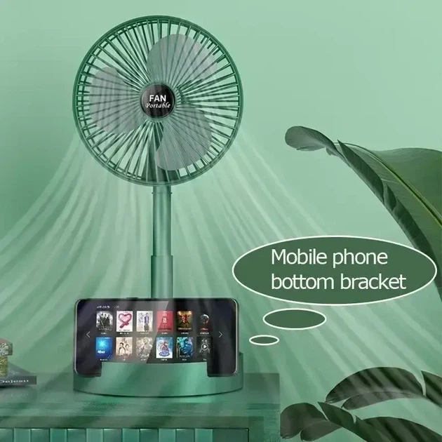 Мини вентилятор Telescopic Folding Fan с USB, Портативный настольный вентилятор для охлаждения дома, рабочего места - изображение 5