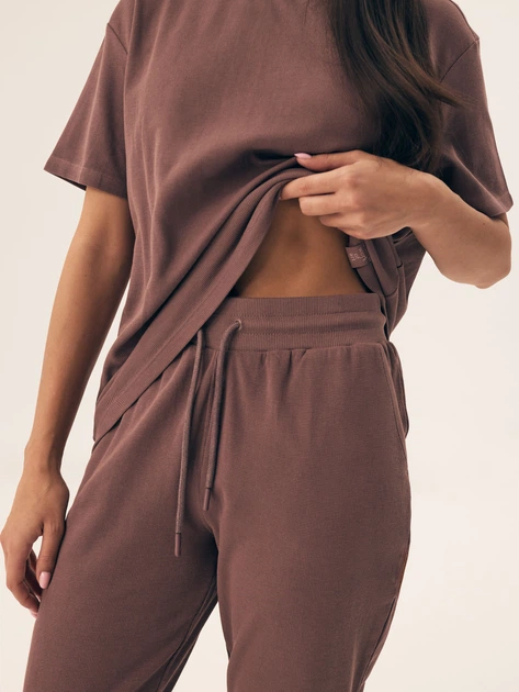 Piżama damska z długimi spodniami i krótkim rękawem bawełniana Henderson Nilsa 43349-84X M Brązowa (5903972548462) - obraz 4