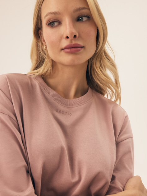 Koszulka damska oversize bawełniana Esotiq Ruthie 42493-39X XL Różowa (5903972504536) - obraz 4