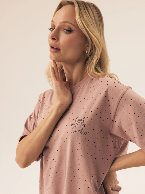 Нічна сорочка жіноча бавовняна Esotiq Renya 42407-39X S Рожева (5903972502532) - зображення 4