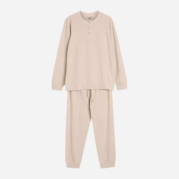 Piżama męska z długimi spodniami i długim rękawem bawełniana Henderson Desert 42638-02X L Beżowa (5903972399705) - obraz 6