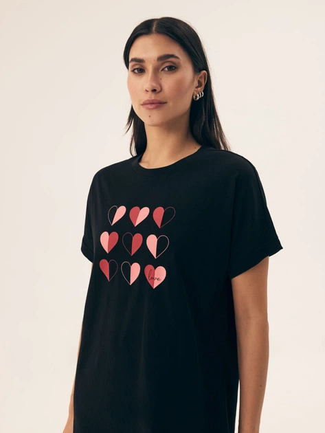 Нічна сорочка жіноча бавовняна Henderson Necesito 42652-99X M Чорна (5903972377505) - зображення 4