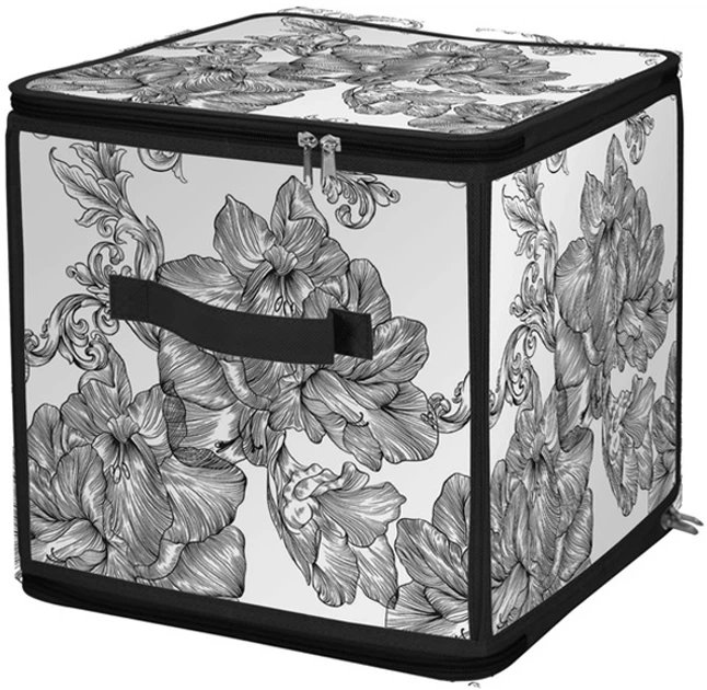 Кошик Idea Home DB-22 Anthracite Flowers 30x30x30 см - Фото 1 Кошик Idea Home DB-22 Anthracite Flowers 30x30x30 см - изображение 1