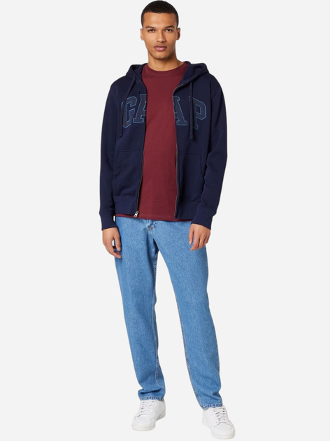 Bluza męska rozpinana streetwear z kapturem GAP V-Heritage Logo Fz 499917-03 S Granatowa - obraz 3