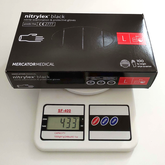 Нітрилові рукавички Nitrylex®, щільність 3.7 г. - PF Black - Чорні (100 шт) L (8-9) - зображення 2