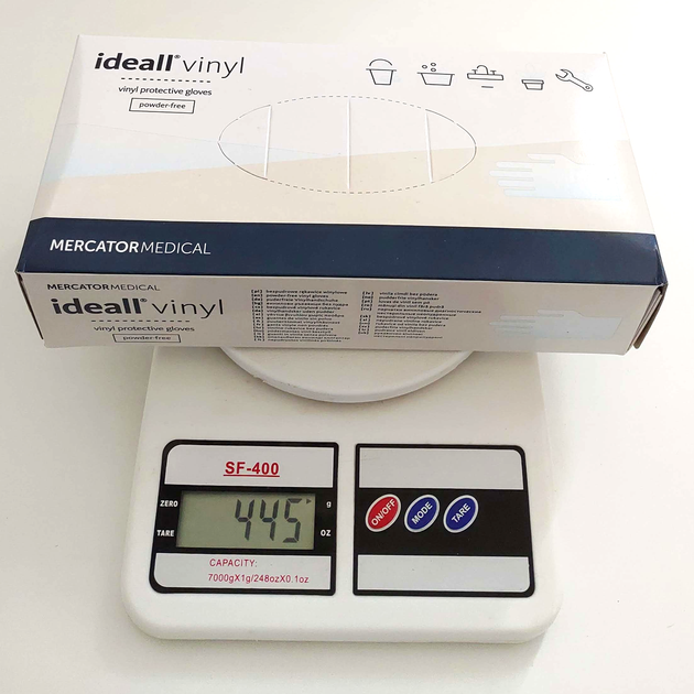 Рукавички вінілові Mercator Medical Vinylex PF, щільність 4.8 г. - прозорі (100 шт) S (6-7) - зображення 2