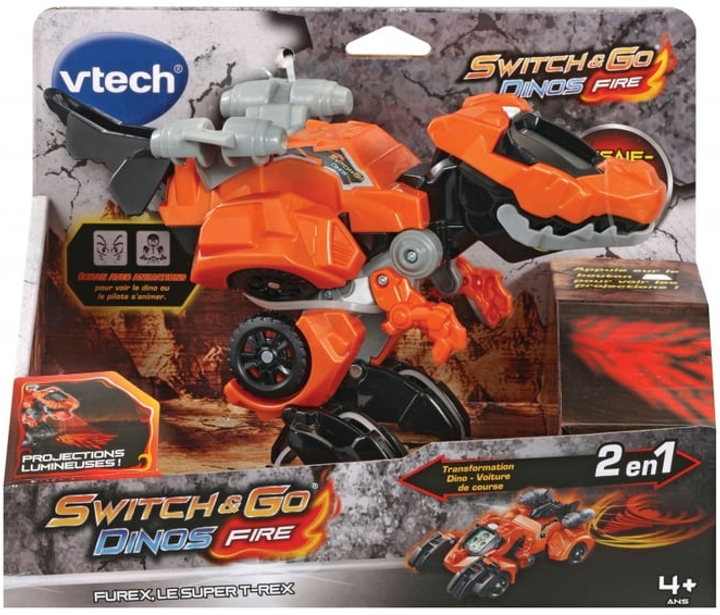Figurka do gry Vtech Switch & Go Dinos Fire-T-Rex 2w1 80-538004 (3417765380044) - obraz 1