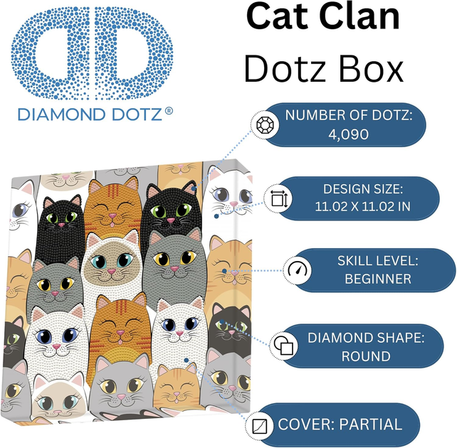 Zestaw do tworzenia haftu diamentowego Diamond Dotz Box Cat Clan 28 x 28 cm (4895225918836) - obraz 5