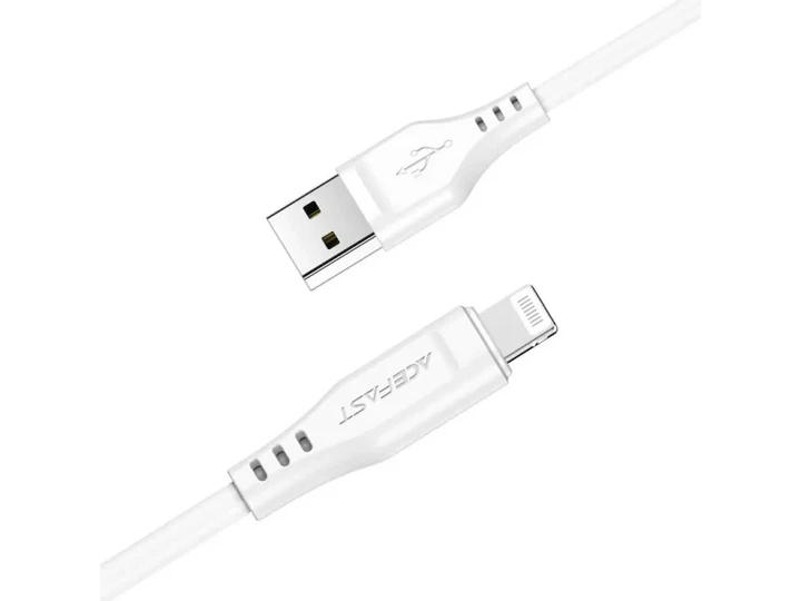 Кабель Acefast C3-02 USB Type-A to Lightning 1.2м White (6974316280835) - Фото 2 Кабель Acefast C3-02 USB Type-A to Lightning 1.2м White (6974316280835) - зображення 2