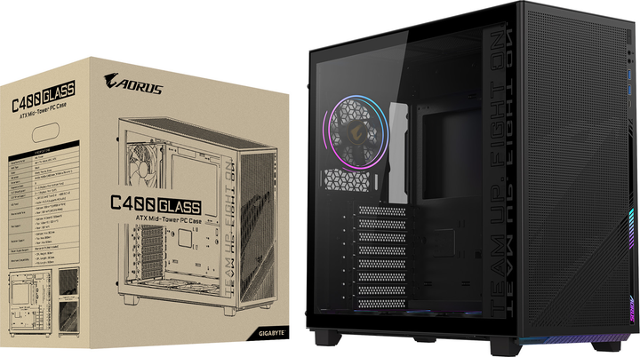 Obudowa Gigabyte Aorus C400 Glass Black (GB-AC400G) - obraz 9