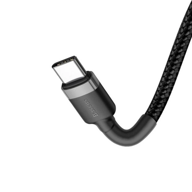 Кабель Baseus Cafule PD2.0 60W flash charging USB Type-C-Type-C (20V 3A)1M Grey+Black (CATKLF-GG1) - Фото 3 Кабель Baseus Cafule PD2.0 60W flash charging USB Type-C-Type-C (20V 3A)1M Grey+Black (CATKLF-GG1) - зображення 3