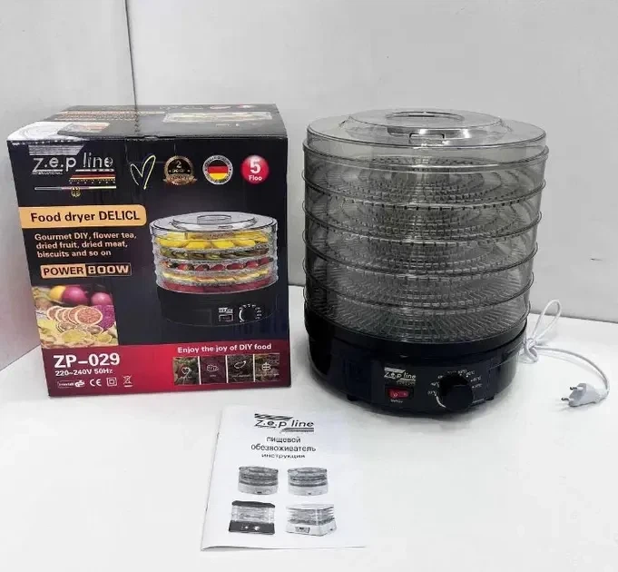 Электросушилка Zepline ZP-029 с 5 поддонами для овощей и фруктов - изображение 4